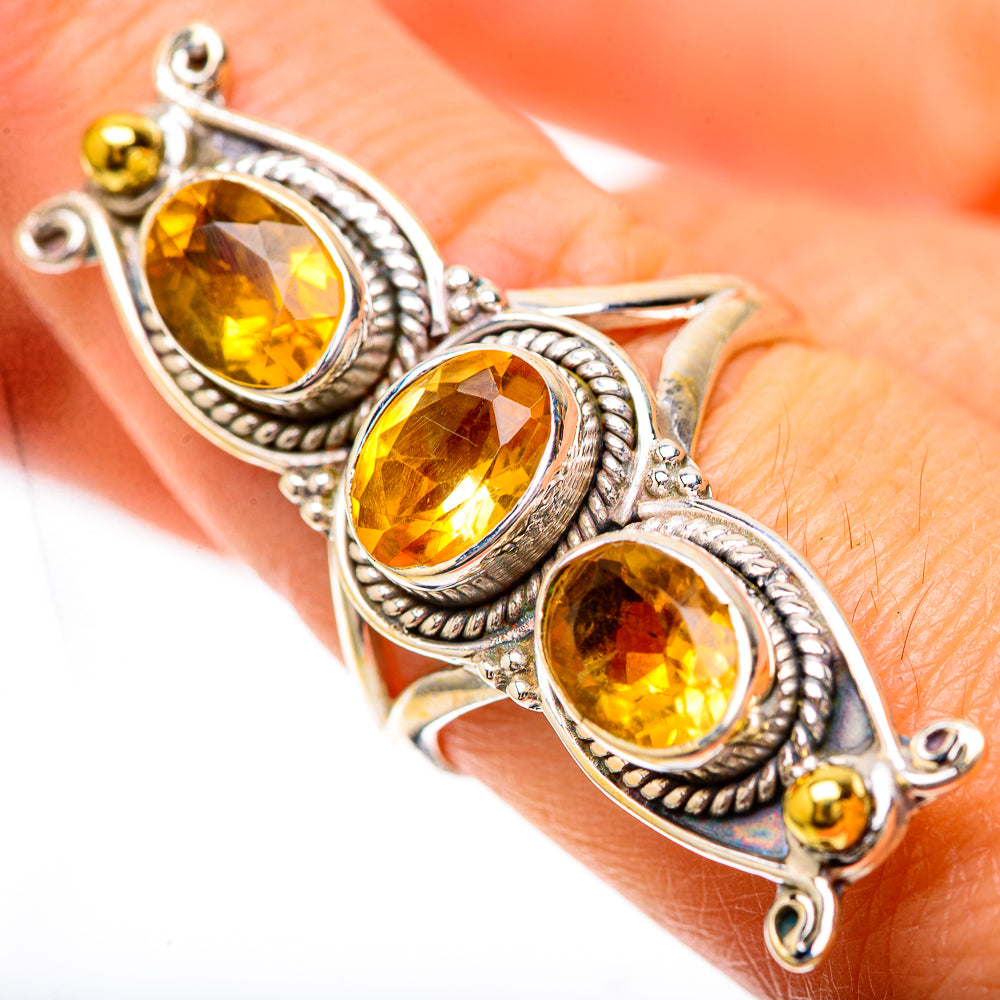 Large Faceted Citrine Ring Size 8 (925 Sterling Silver) RING139772