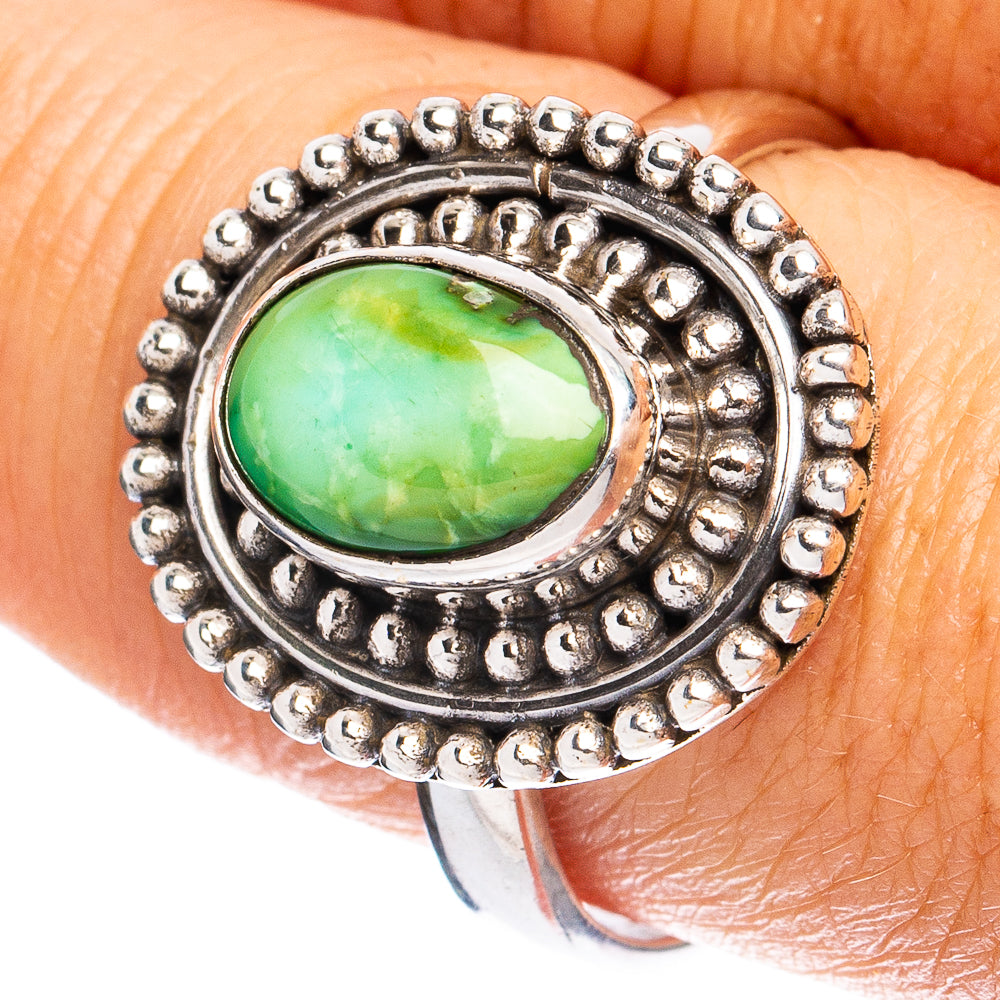 Rare Sonoran Gold Turquoise Ring Size 8.5 (925 Sterling Silver) R8580