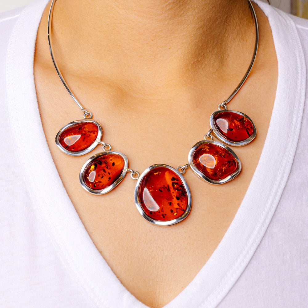 Amber Necklace 18" (925 Sterling Silver) N90152