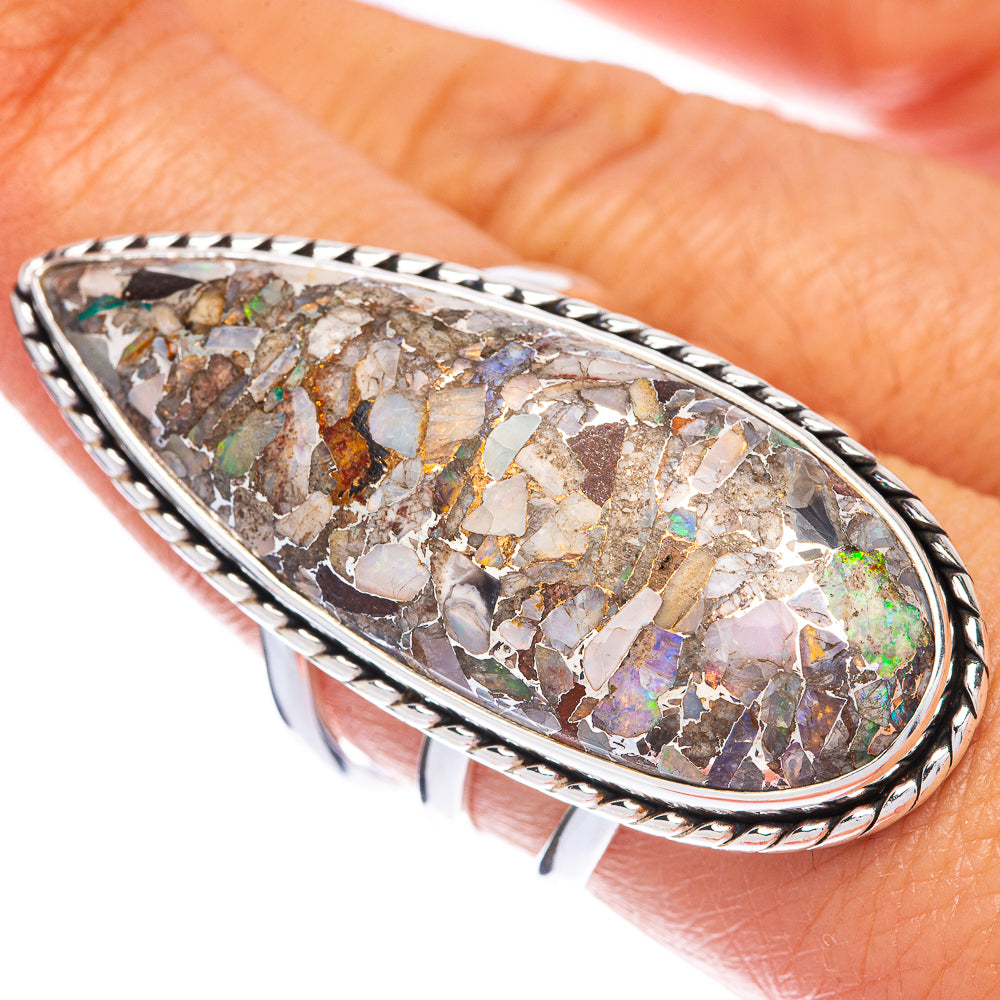Huge Brecciated Ethiopian Opal Ring Size 8 (925 Sterling Silver) R144678