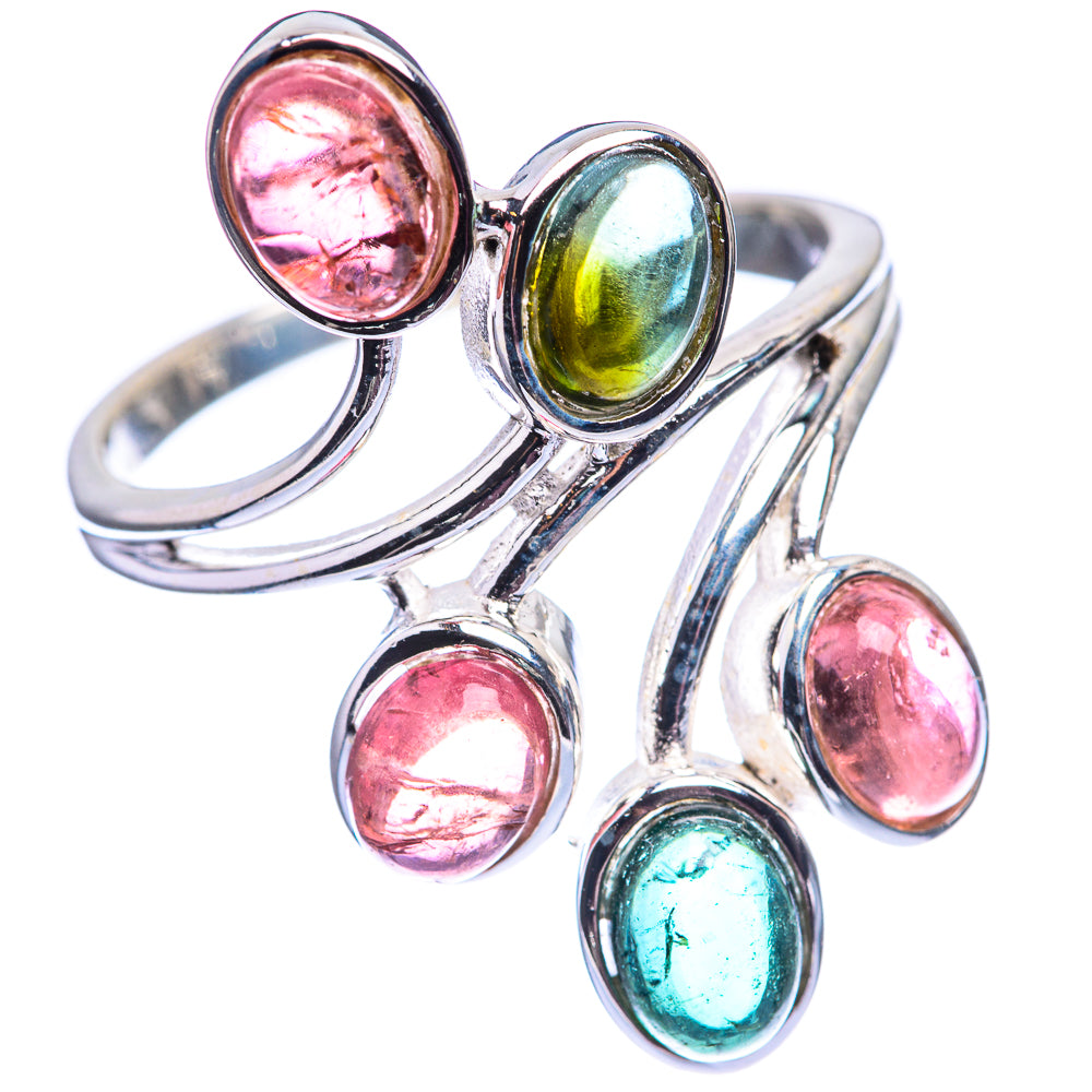 Natural Multi-Tourmaline Ring Size 10.25 (925 Sterling Silver) R142138