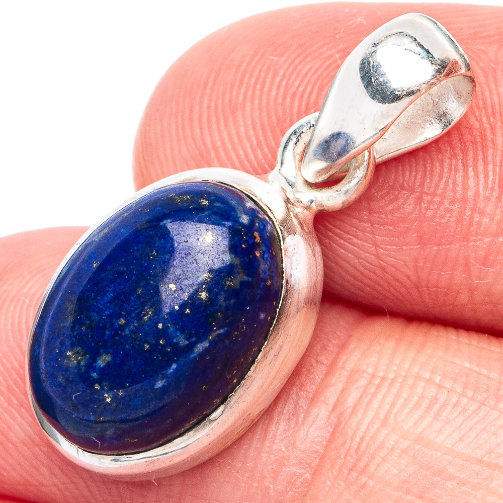 Dainty Lapis Lazuli Pendant 1 1/8" (925 Sterling Silver) P45305