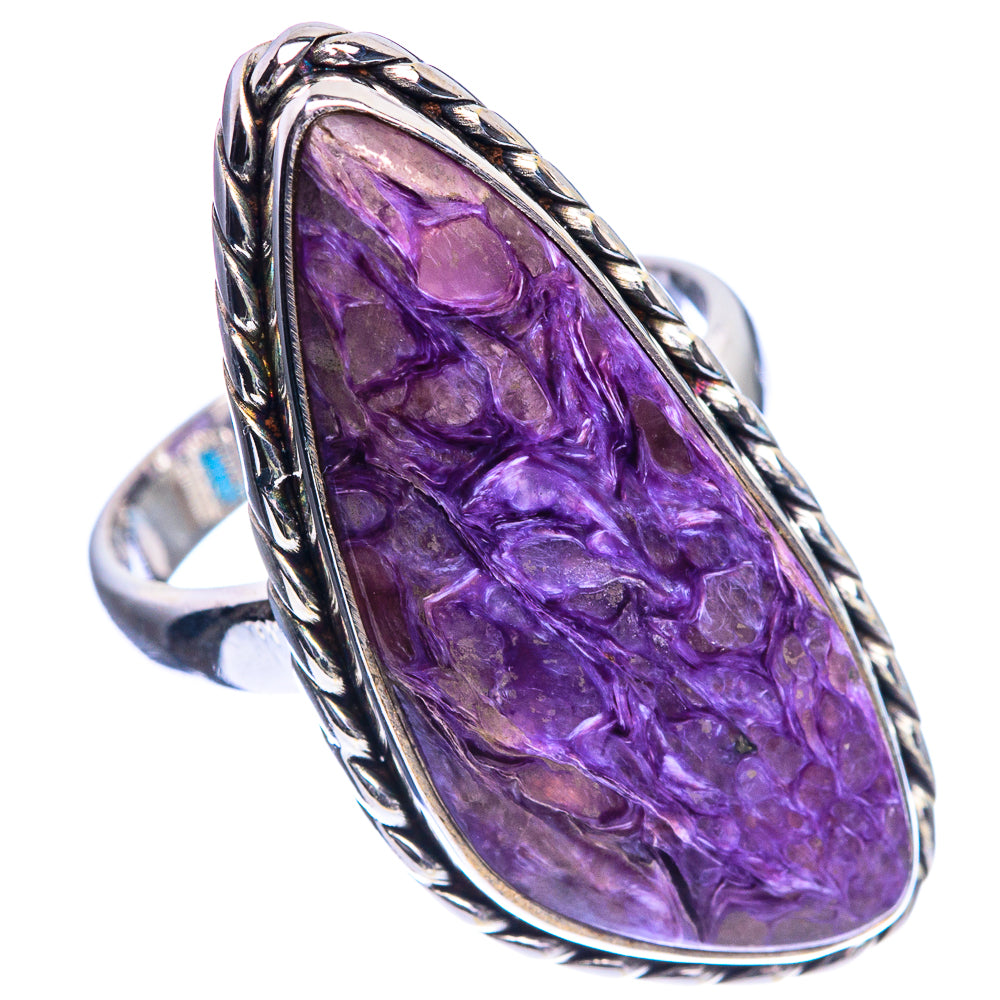 Large Charoite Ring Size 8 (925 Sterling Silver) R144209