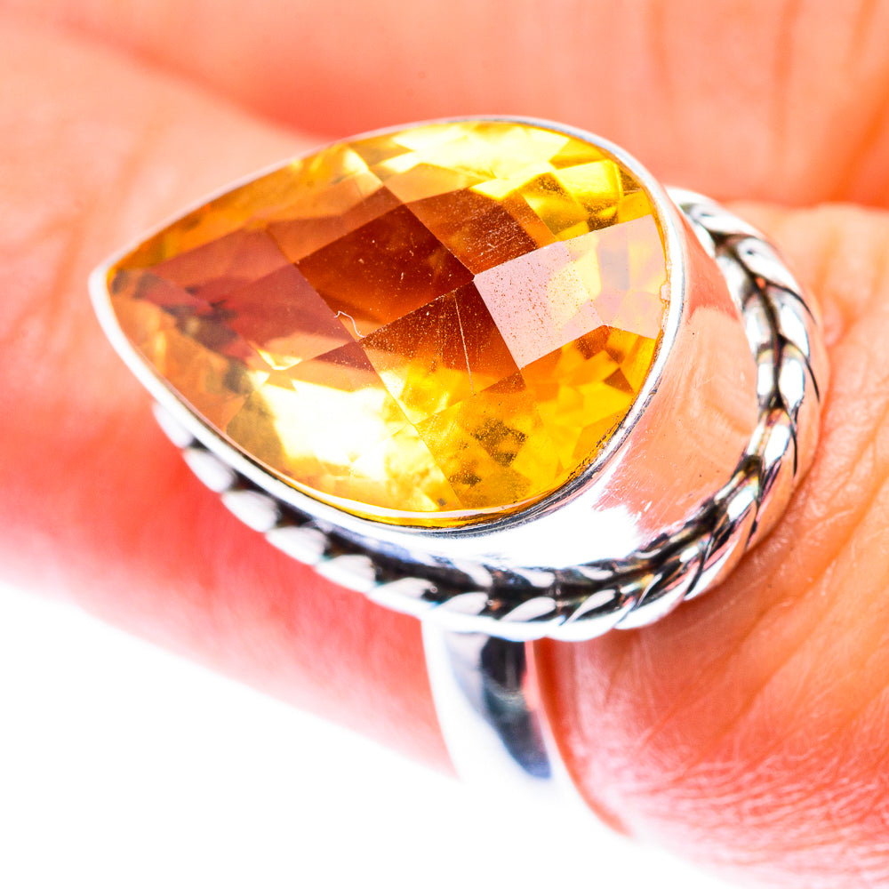 Faceted Citrine Ring Size 6.5 (925 Sterling Silver) RING140091