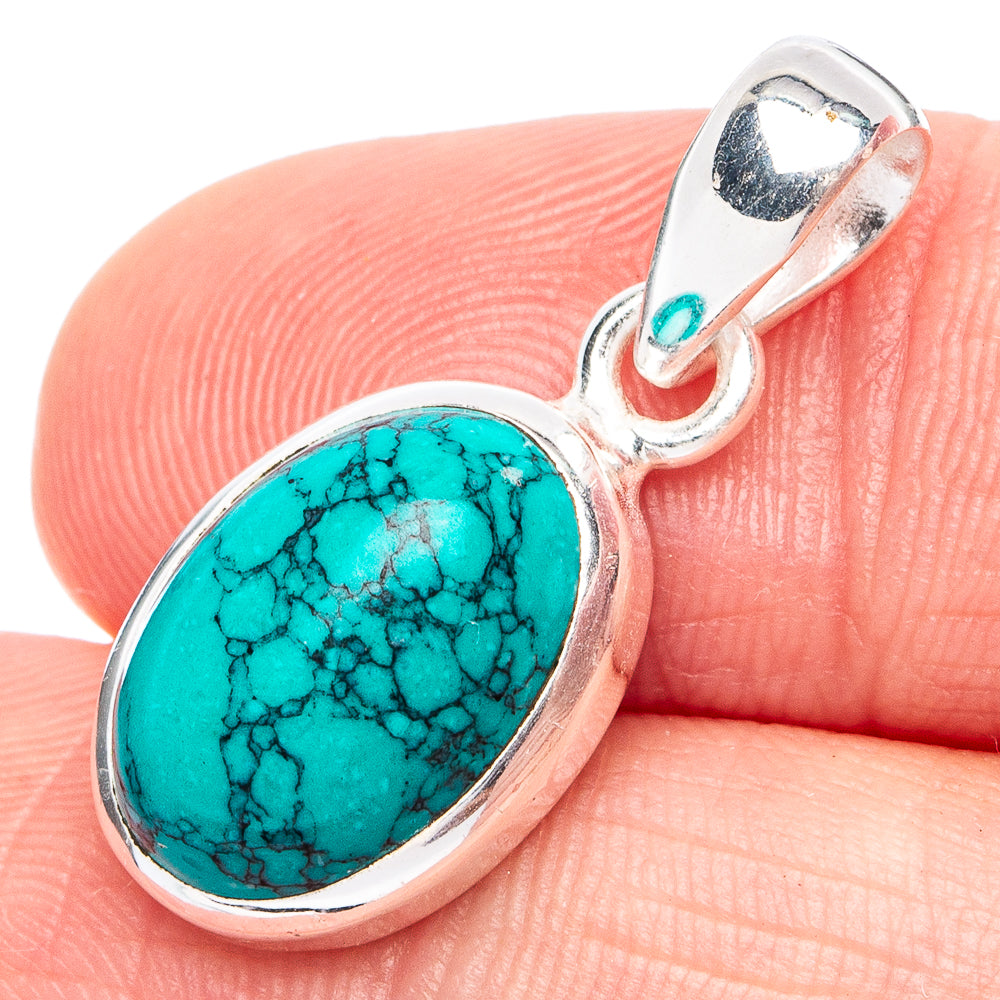 Turquoise Howlite Pendant 1 1/8" (925 Sterling Silver) P45376