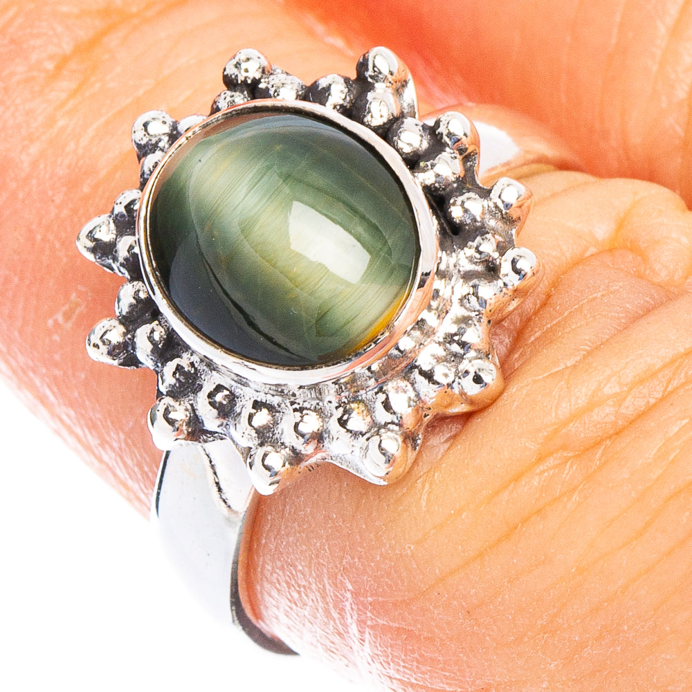 Cat's Eye Jasper Ring Size 7 (925 Sterling Silver) R6744
