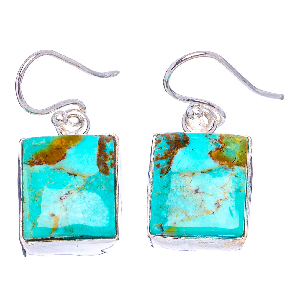 Mohave Turquoise Earrings 1 1/8" (.925 Sterling Silver)