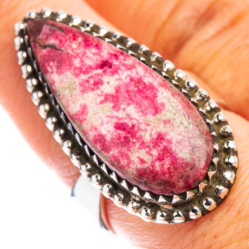 Thulite Ring Size 8 Adjustable (.925 Sterling Silver)