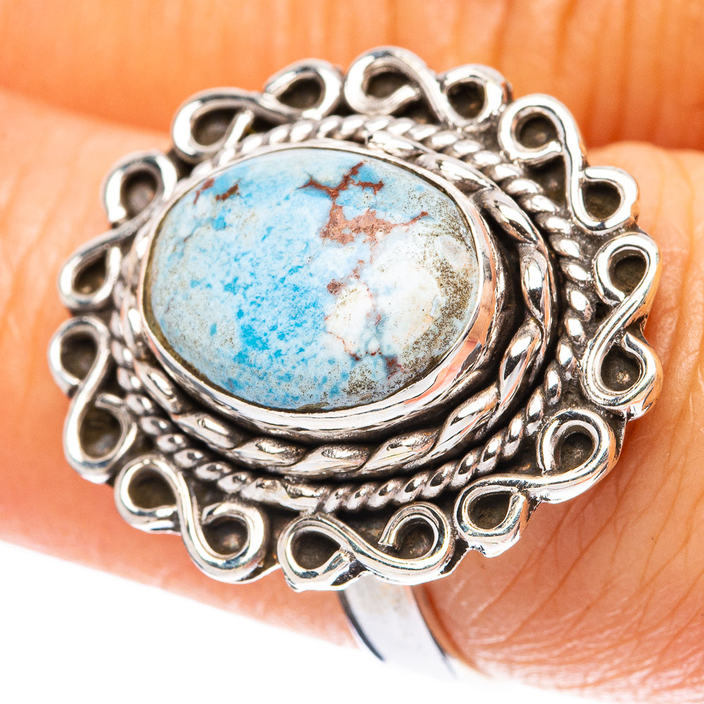 Rare Golden Hills Turquoise Ring Size 7 (925 Sterling Silver) R4257