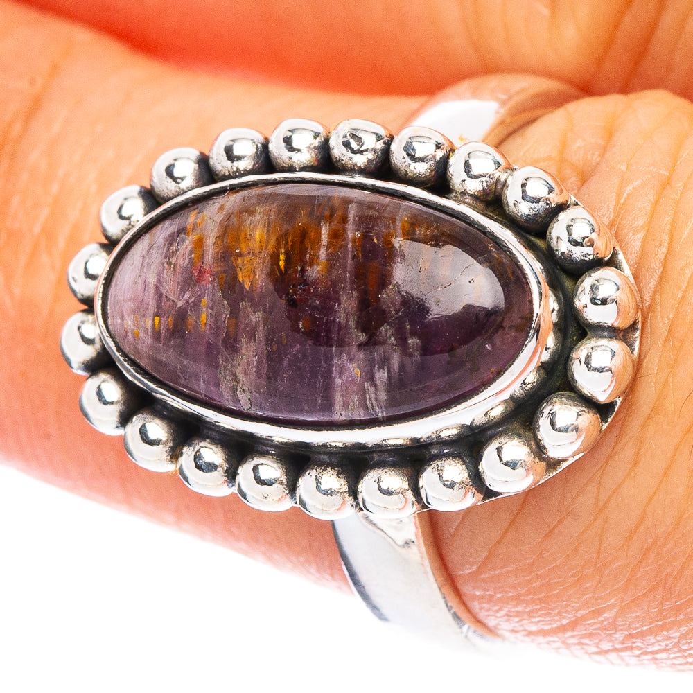 Rare Cacoxenite Amethyst Ring Size 7.25 (925 Sterling Silver) R6830