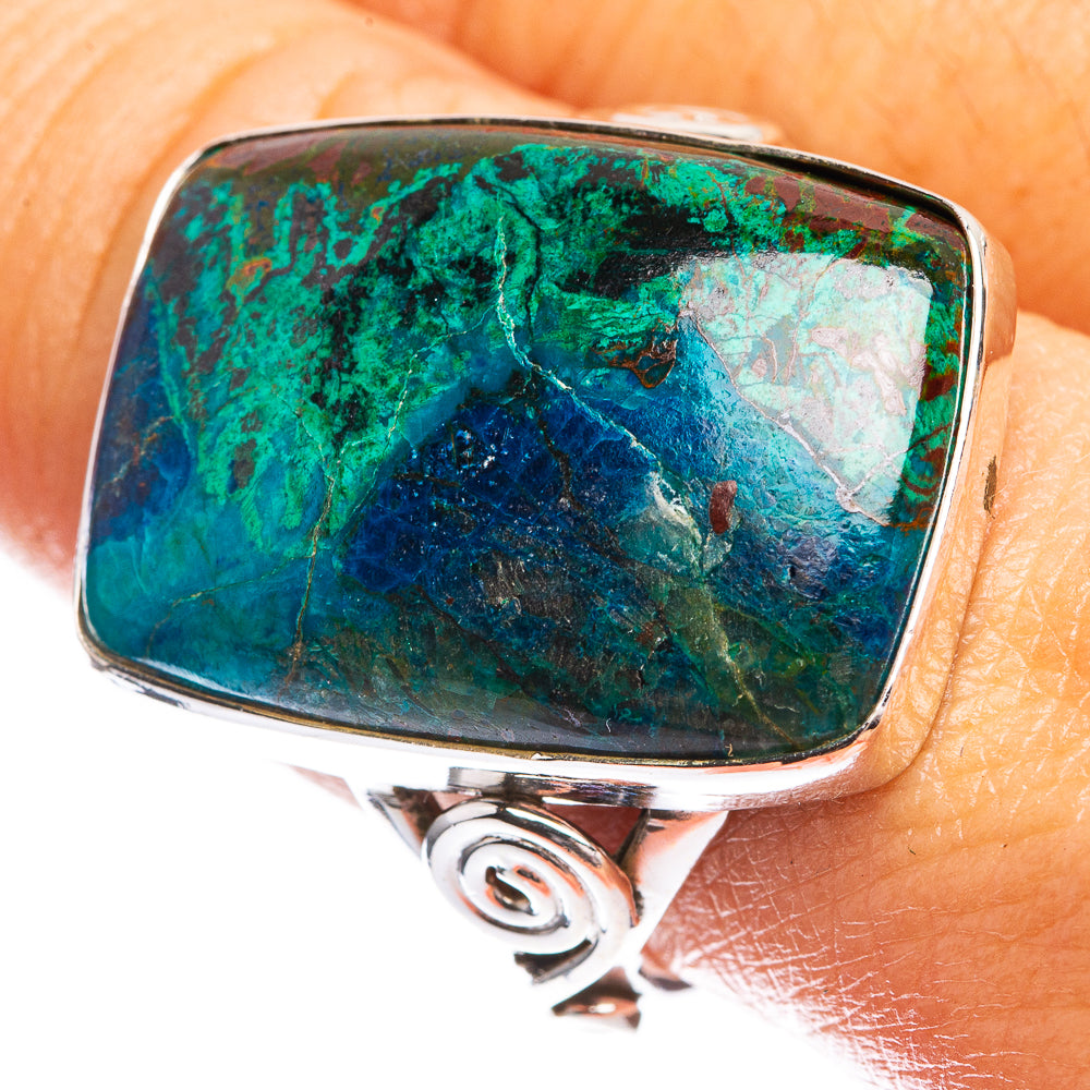 Large Chrysocolla Ring Size 10.25 (925 Sterling Silver) R142512