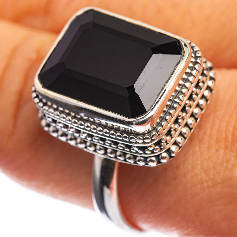 Black Onyx 925 Sterling Silver Ring Size 10.5