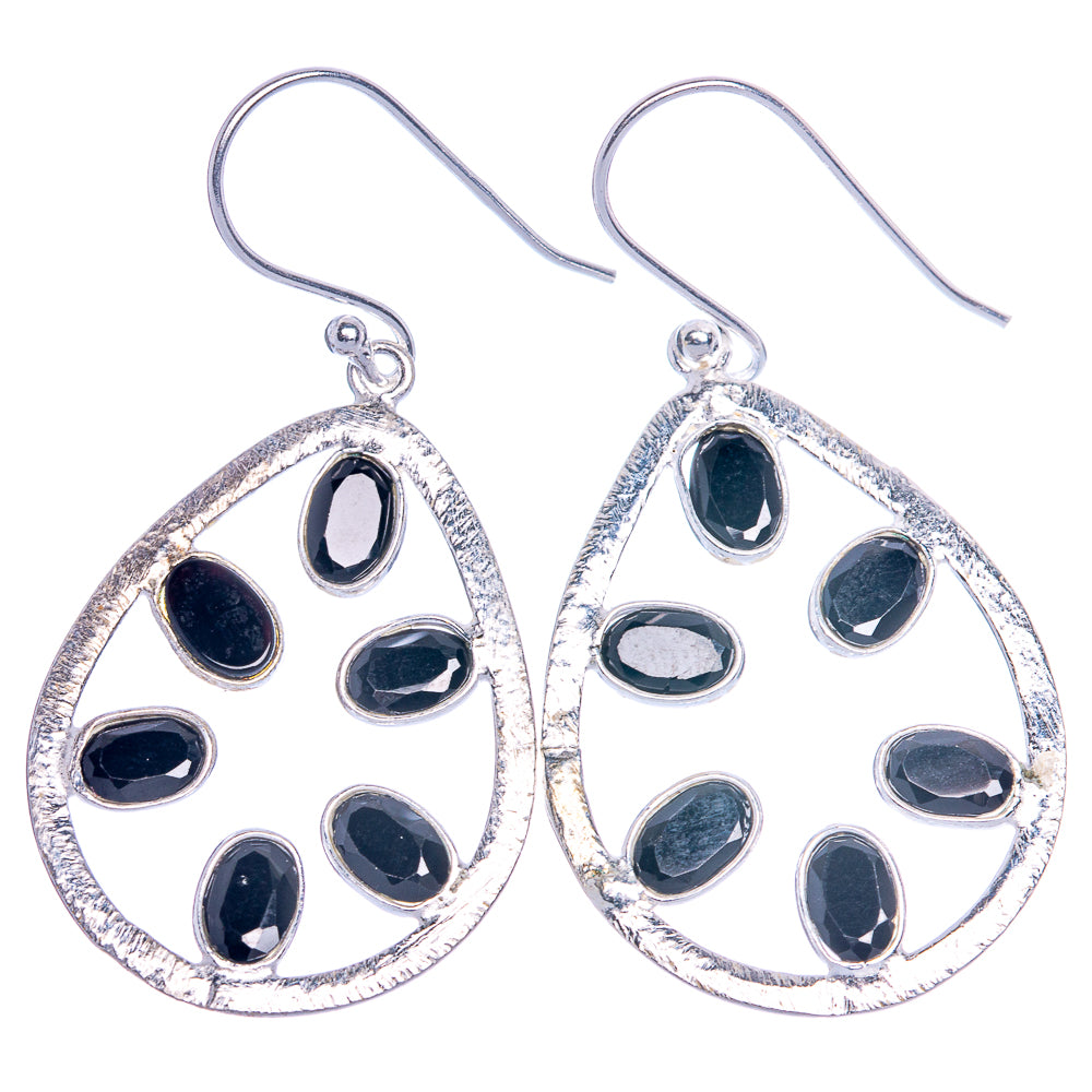 Black Onyx Earrings 1 3/4" (925 Sterling Silver) E1012