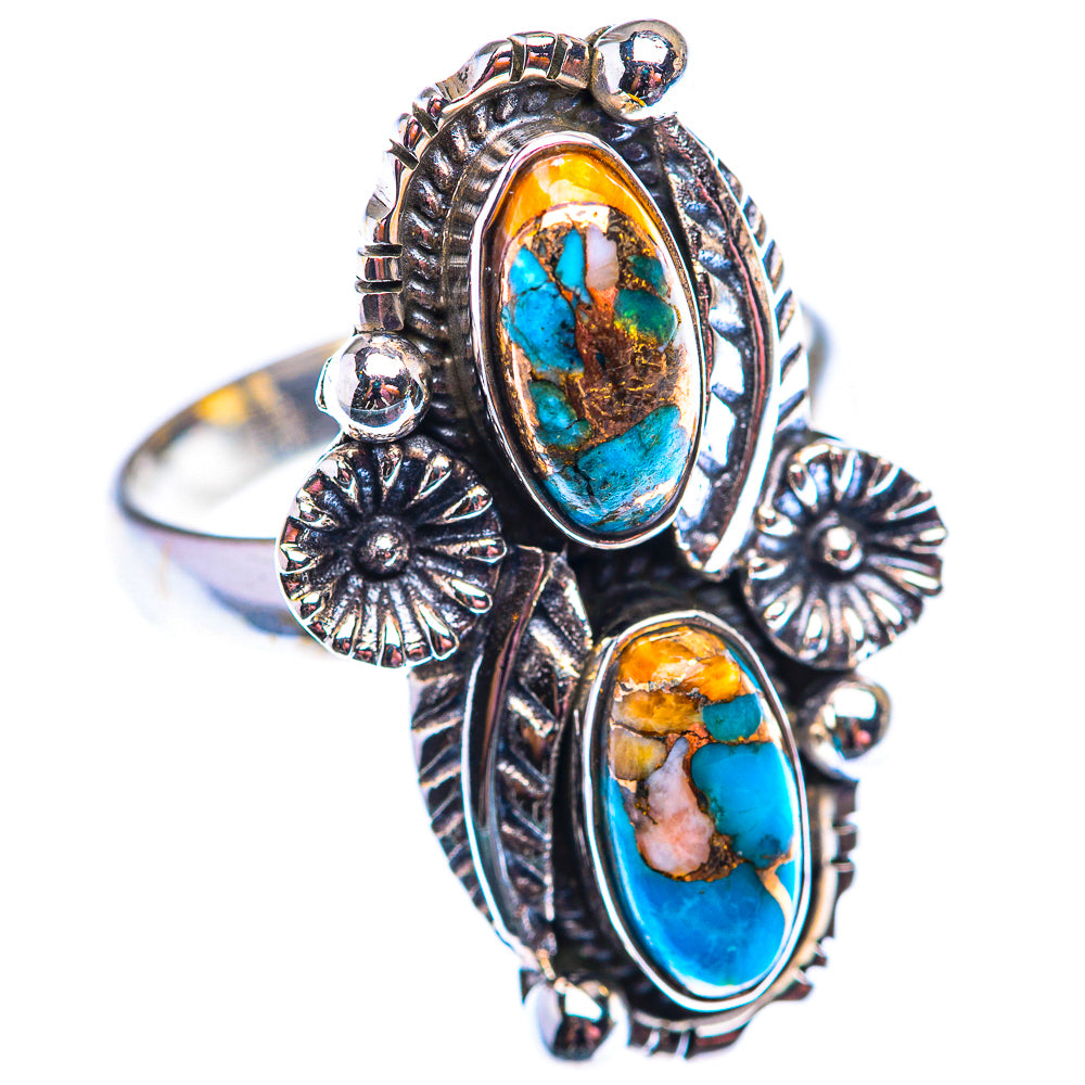 Blue Copper Composite Turquoise Ring Size 8 (925 Sterling Silver) RING140133