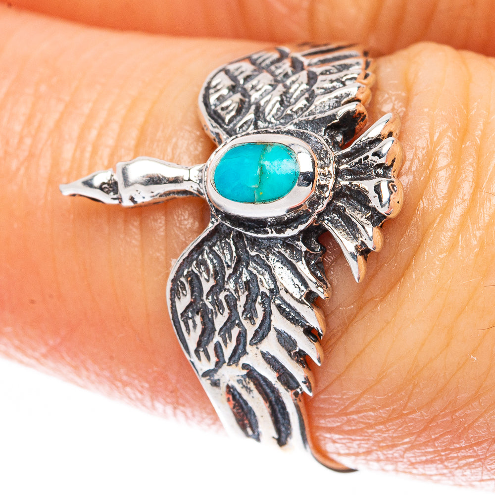 Rare Arizona Turquoise Phoenix Ring Size 7.5 (925 Sterling Silver) R3137