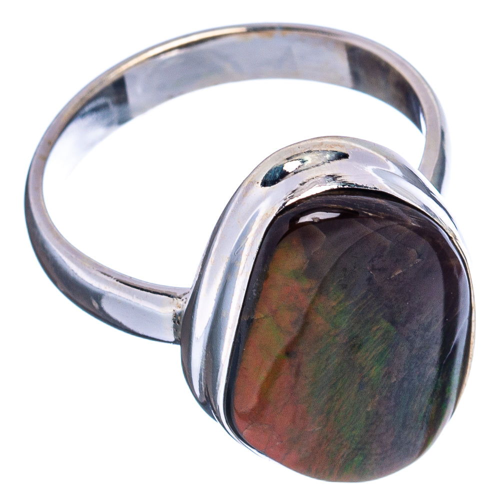 Rare Canadian Ammolite Ring Size 7.75 (.925 Sterling Silver)