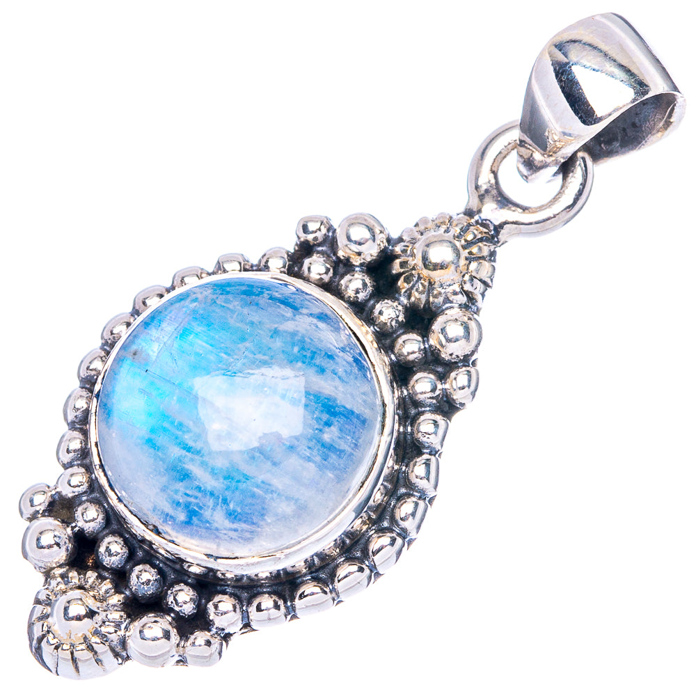 Rainbow Moonstone Pendant 1 3/8" (925 Sterling Silver) P42389