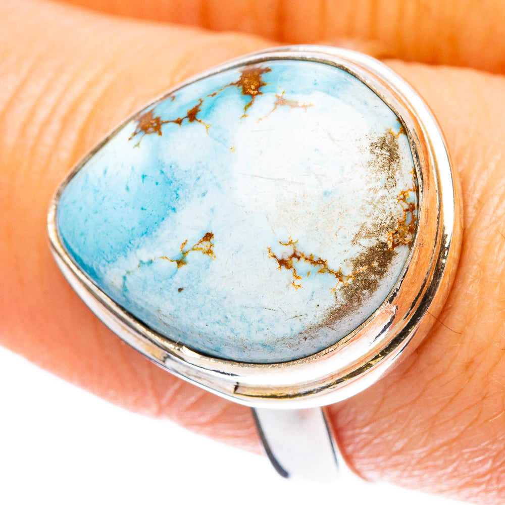 Rare Golden Hills Turquoise Ring Size 9 (925 Sterling Silver) R4147