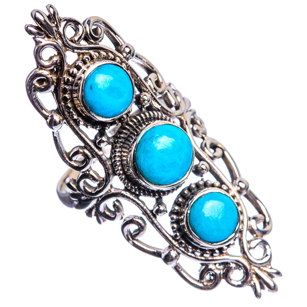 Large Sleeping Beauty Turquoise 925 Sterling Silver Ring Size 6.75