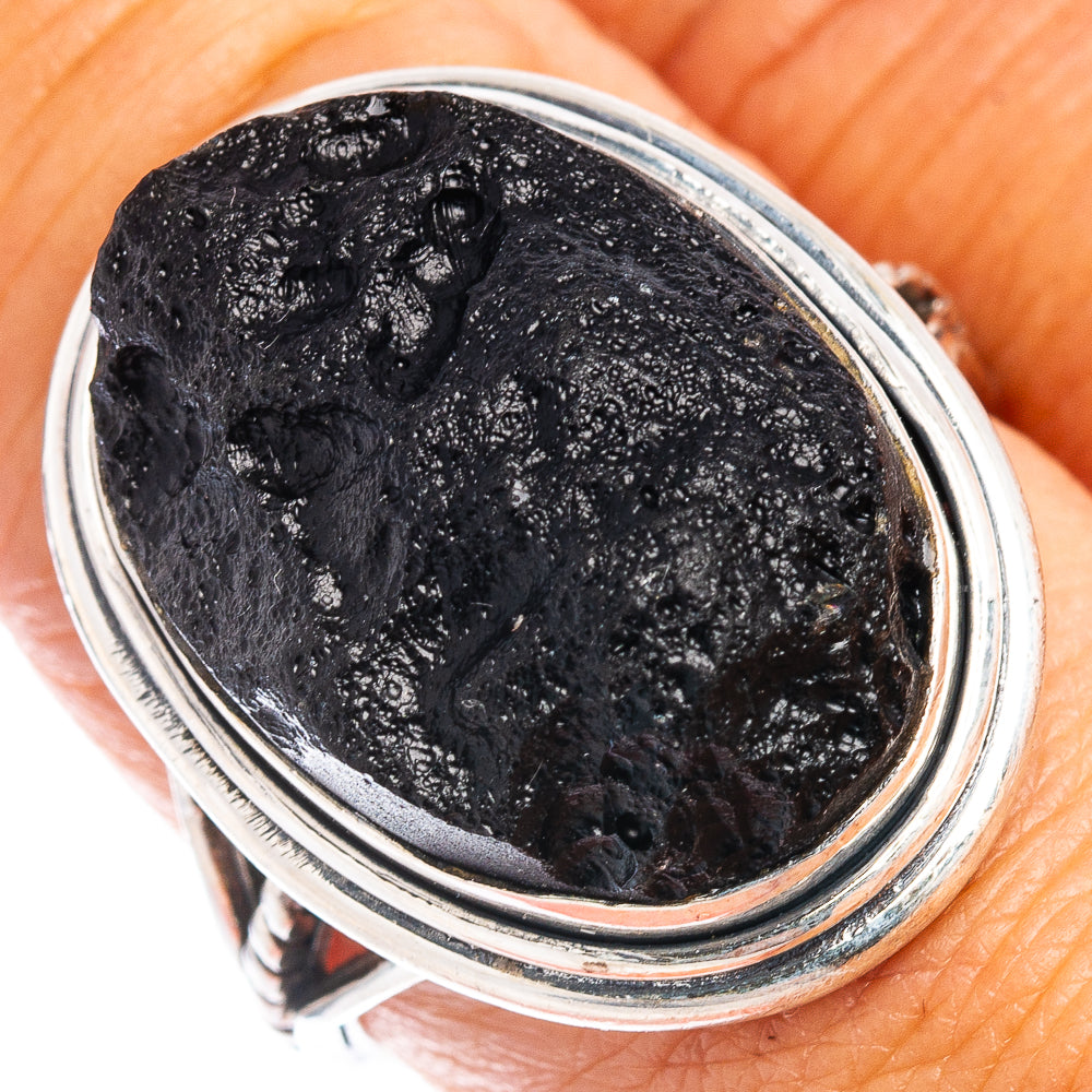 (Classic Series) Tektite Ring Size 8.25 (.925 Sterling Silver)