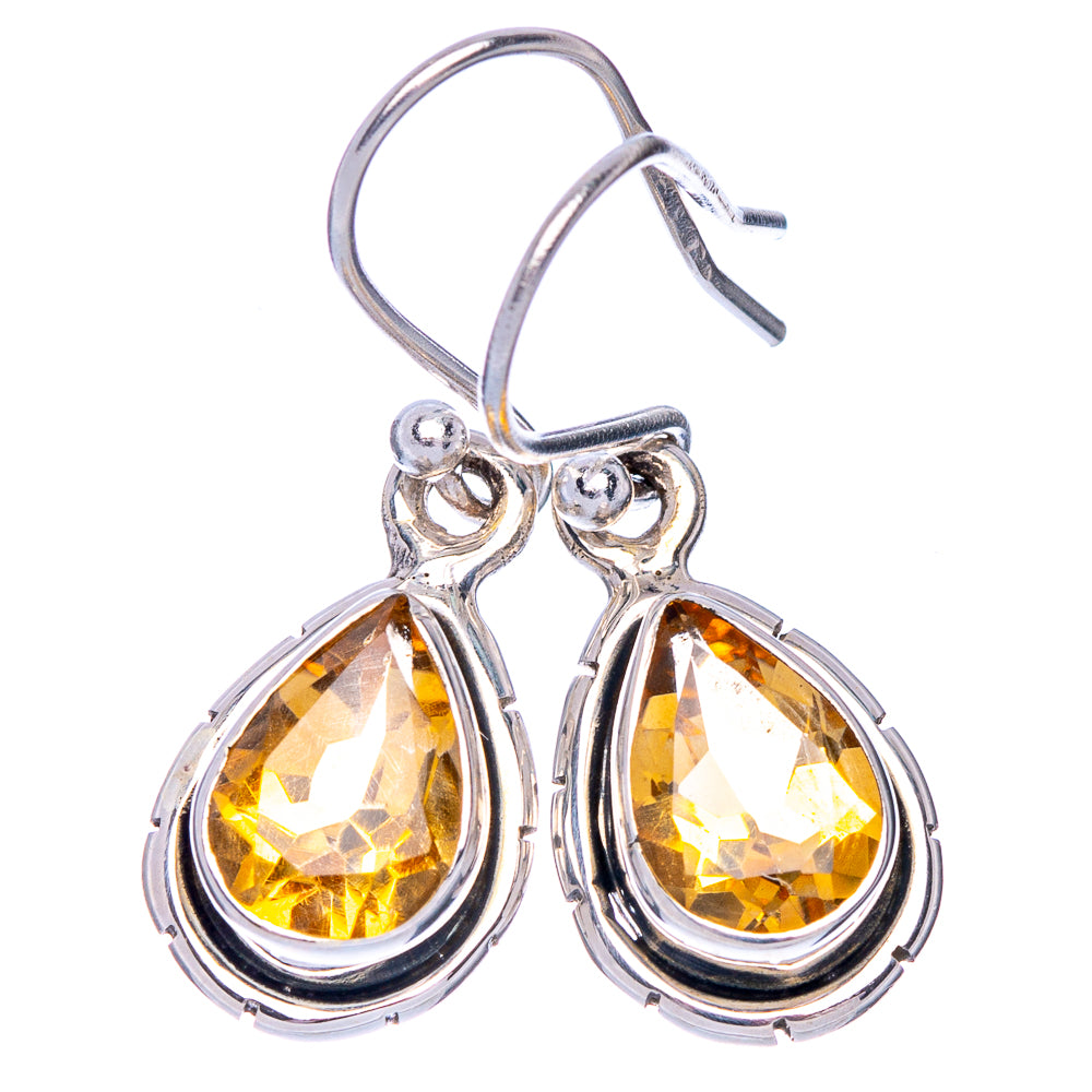 Faceted Citrine Earrings 1 1/8" (925 Sterling Silver) E433482
