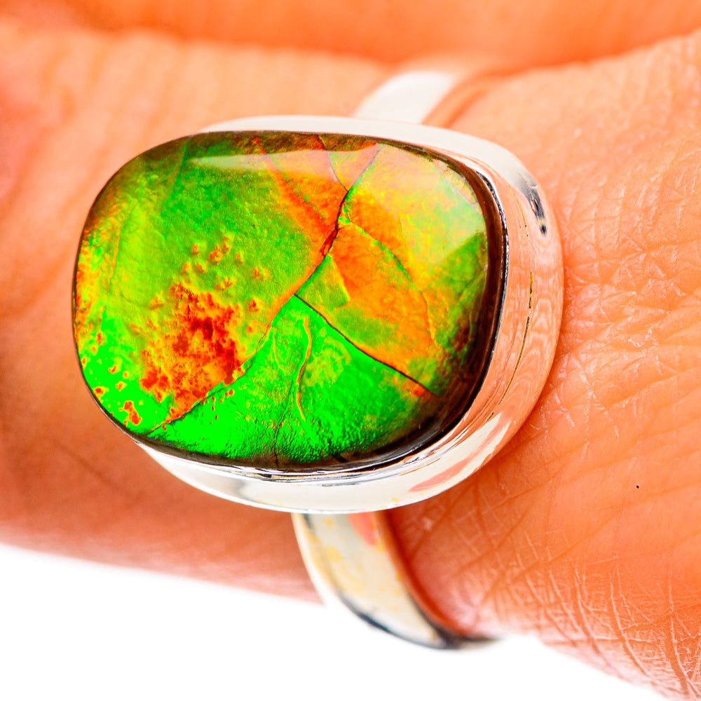Canadian Ammolite 925 Sterling Silver Ring Size 9 (925 Sterling Silver) RING139410