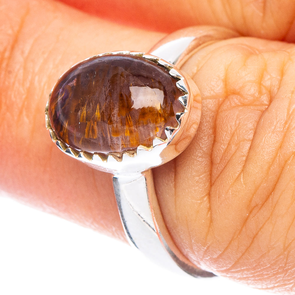Rare Cacoxenite Amethyst Ring Size 6.5 (925 Sterling Silver) R7284