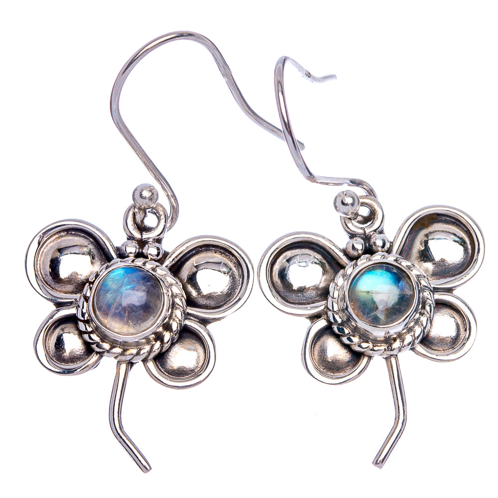 Rainbow Moonstone Earrings 1 1/2" (925 Sterling Silver) E433230