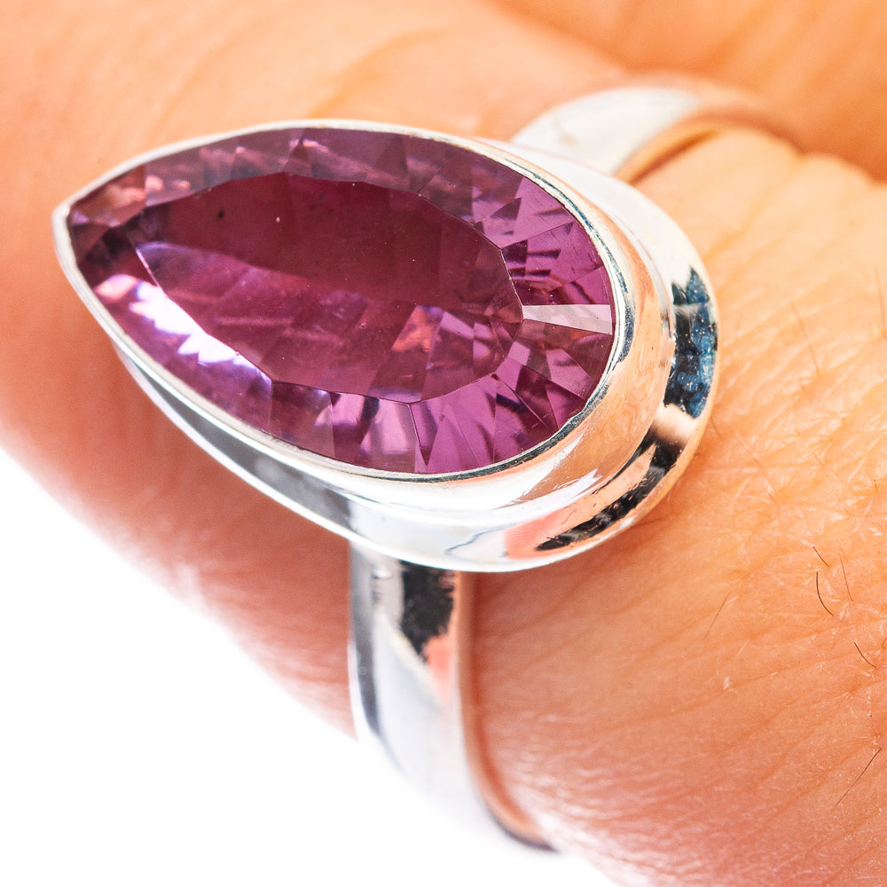 Faceted Color Change Alexandrite (Lab.) Ring Size 8 (925 Sterling Silver) RING143318