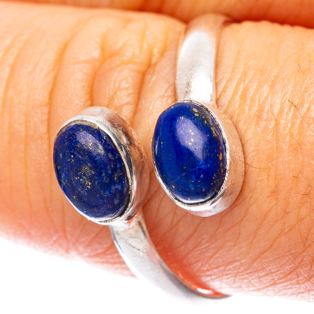Lapis Lazuli Dainty Ring Size 8 Adjustable (925 Sterling Silver) R5699