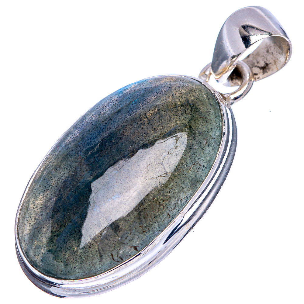 Labradorite Pendant 1 3/8" (.925 Sterling Silver)