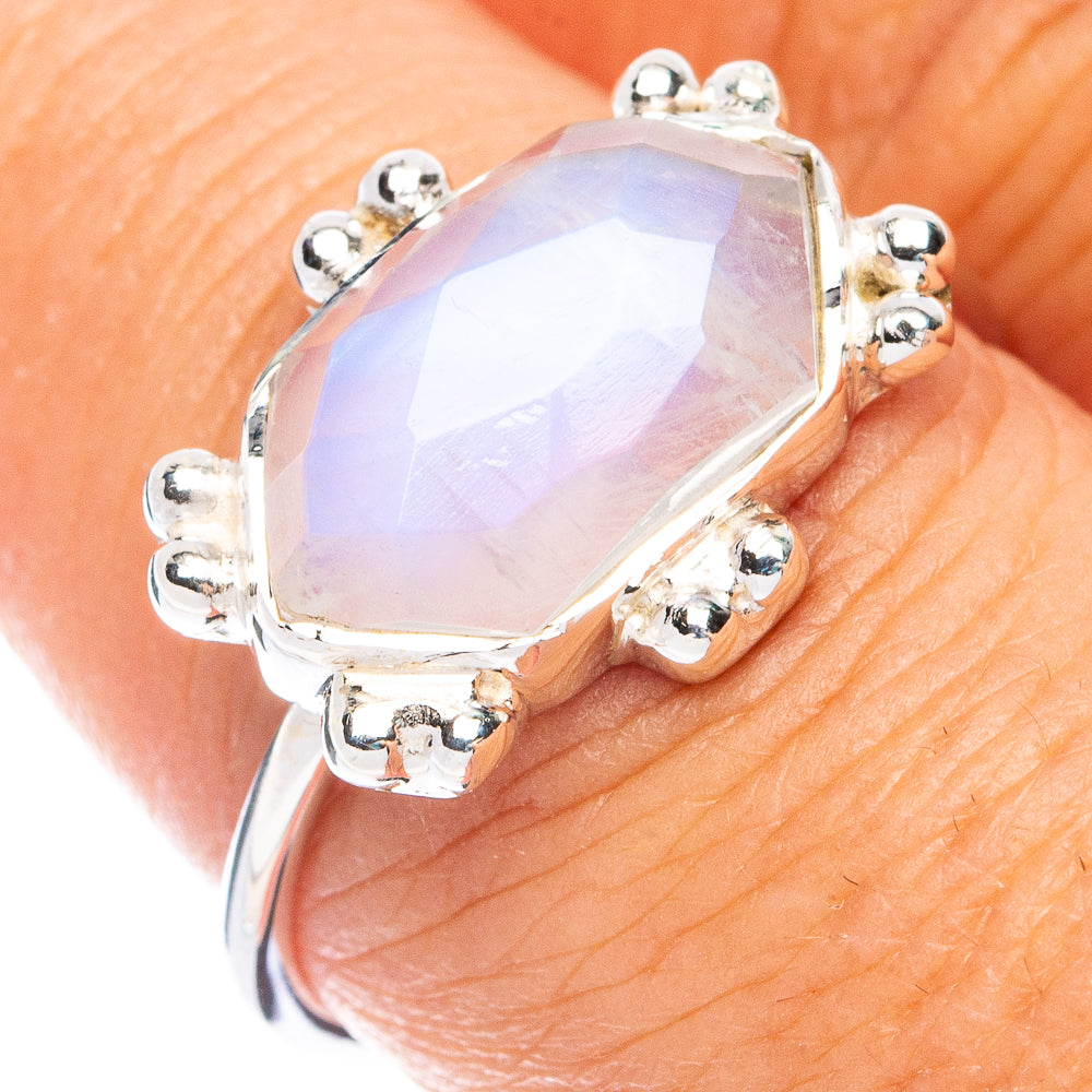 Premium Rainbow Moonstone Ring Size 8 (925 Sterling Silver) RING7763