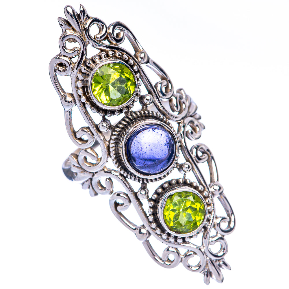 Large Tanzanite, Peridot Ring Size 9.75 (925 Sterling Silver) R144653