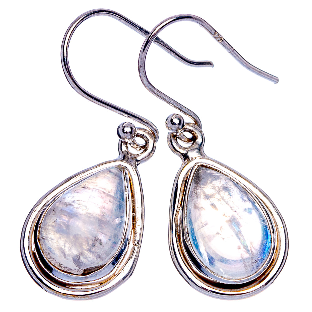 Rainbow Moonstone Earrings 1 1/4" (925 Sterling Silver) E433207