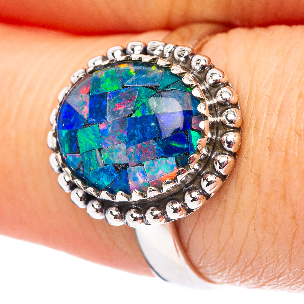 Rare Triplet Opal Ring Size 7.5 (.925 Sterling Silver)
