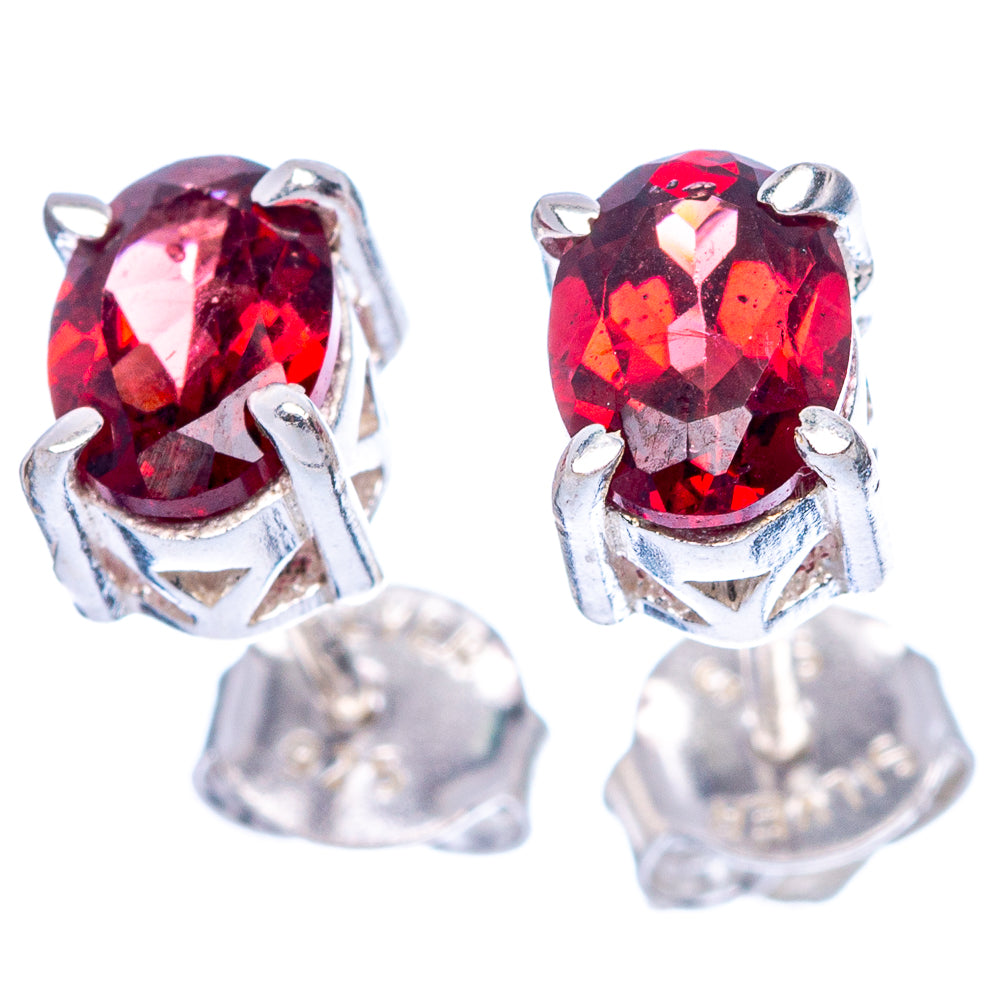 Garnet Dainty Earrings 1/4" (925 Sterling Silver) E2055