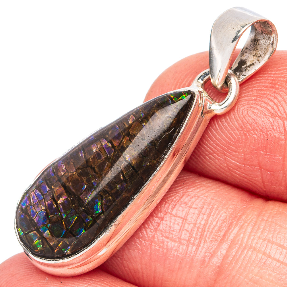 Rare Ammolite Pendant 1 3/8" (925 Sterling Silver) P43409