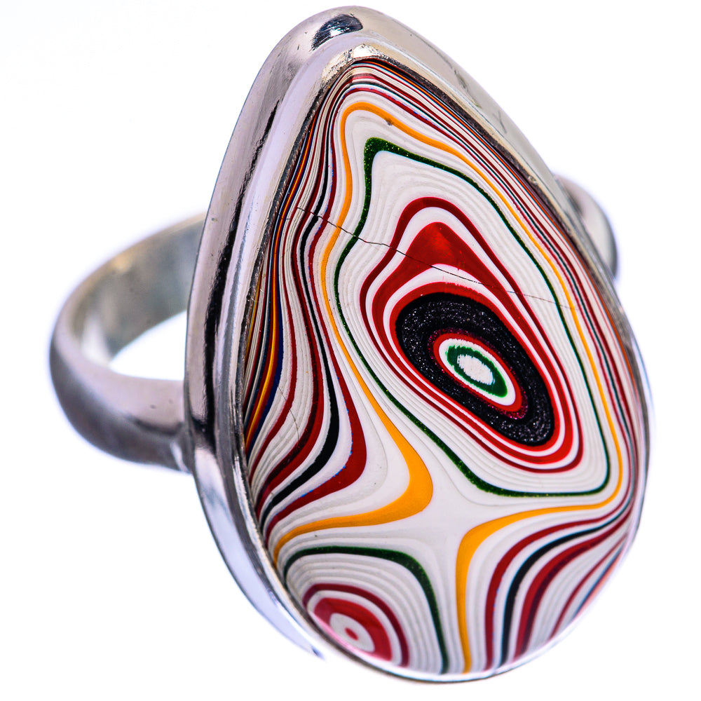 Fordite Ring Size 8.25 (925 Sterling Silver) R142977