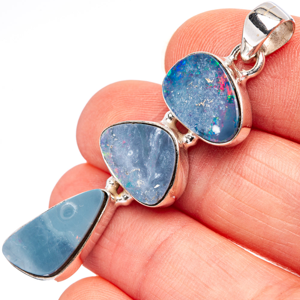 Rare Doublet Opal Pendant 2" (.925 Sterling Silver)