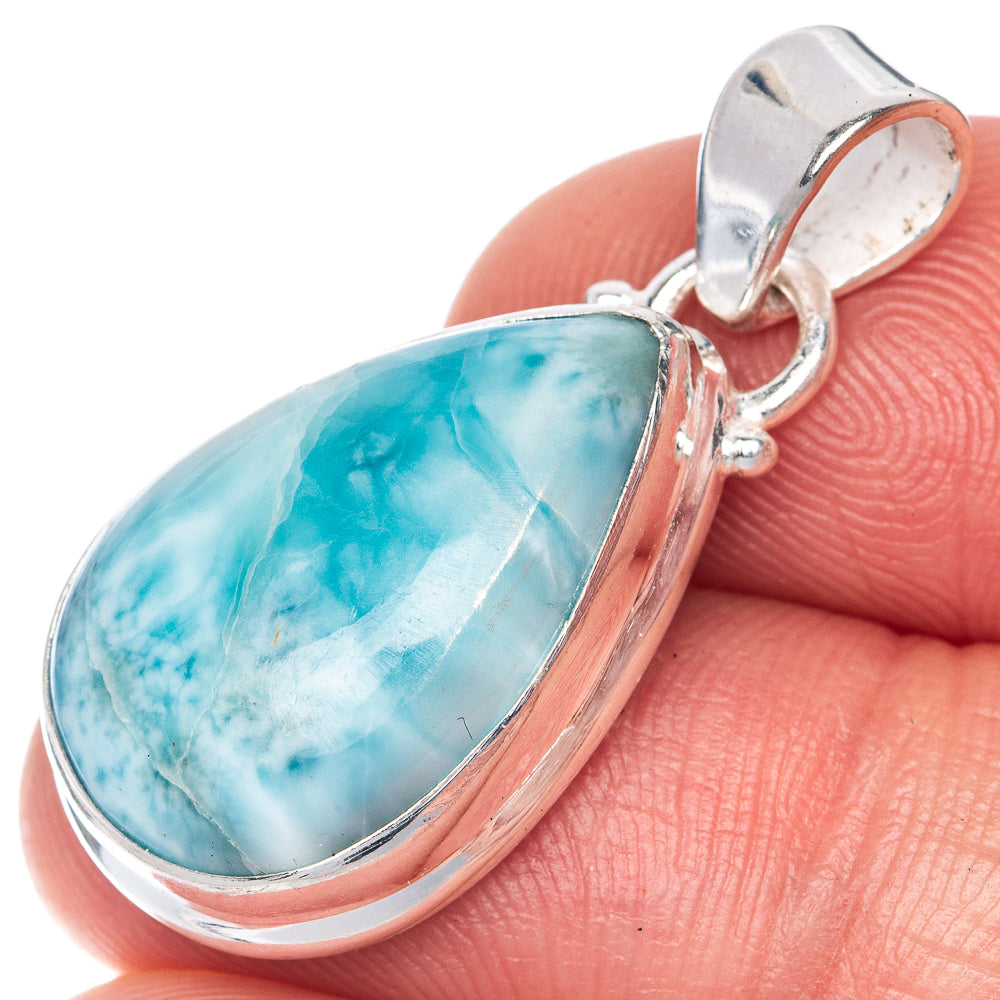 Larimar Pendant 1 1/4" (925 Sterling Silver) P40796