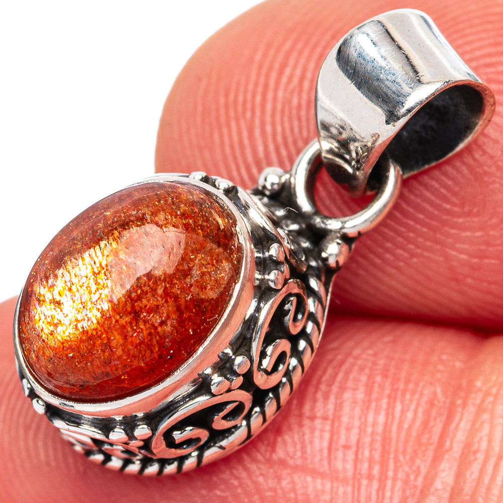 Sunstone Pendants 7/8" (925 Sterling Silver) P42317