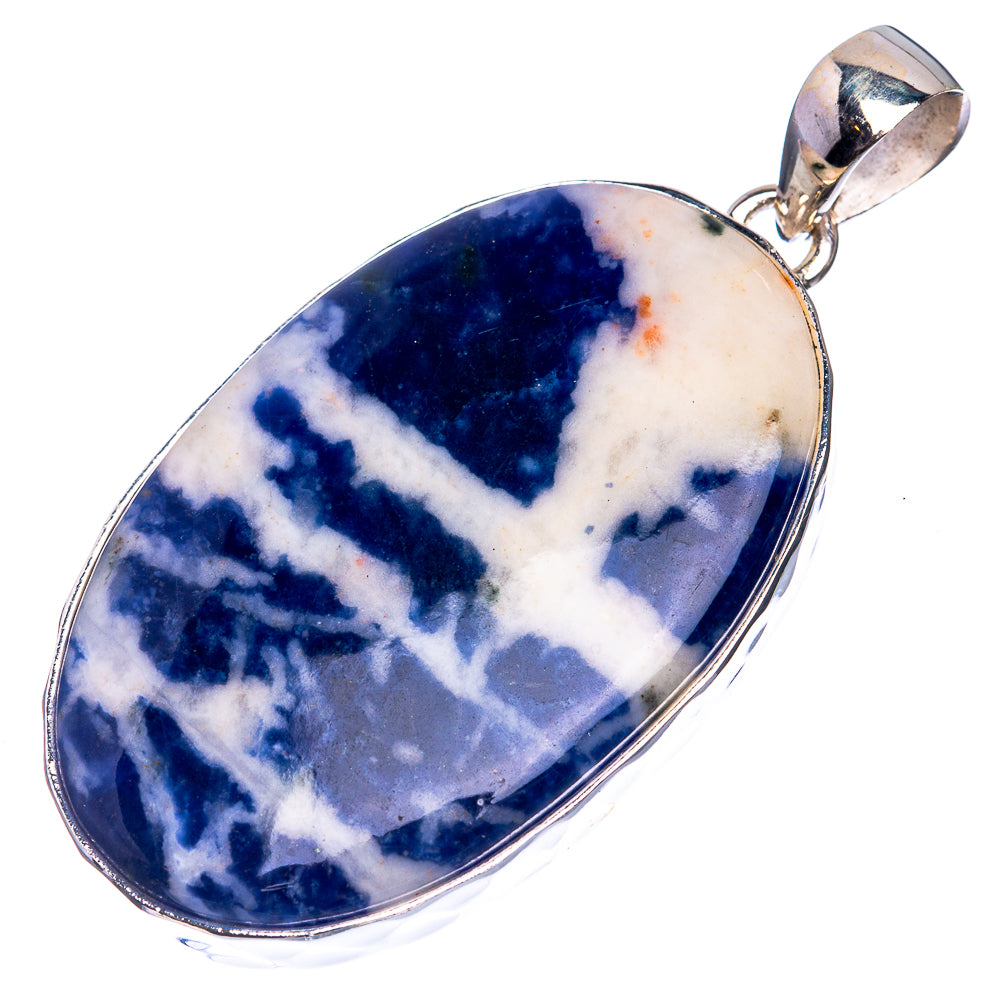 Sodalite 925 Sterling Silver Pendant 2 1/8"