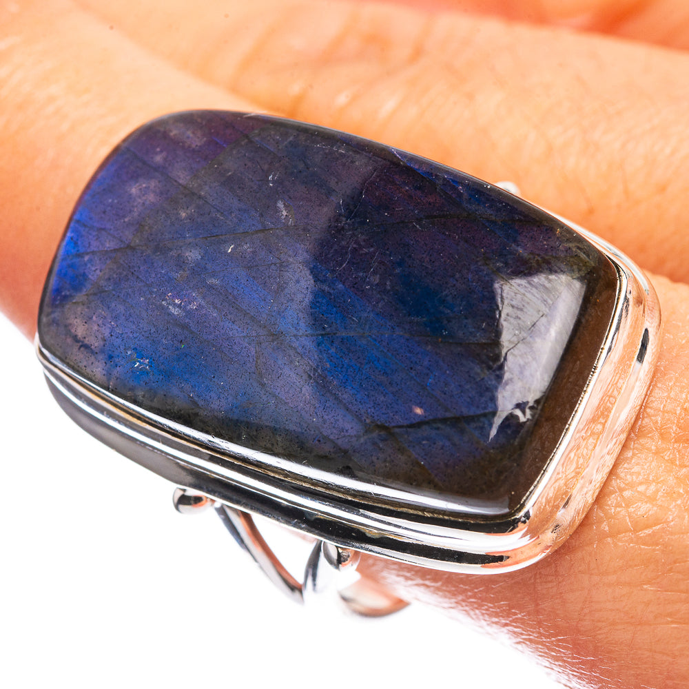 Large Labradorite 925 Sterling Silver Ring Size 10.25