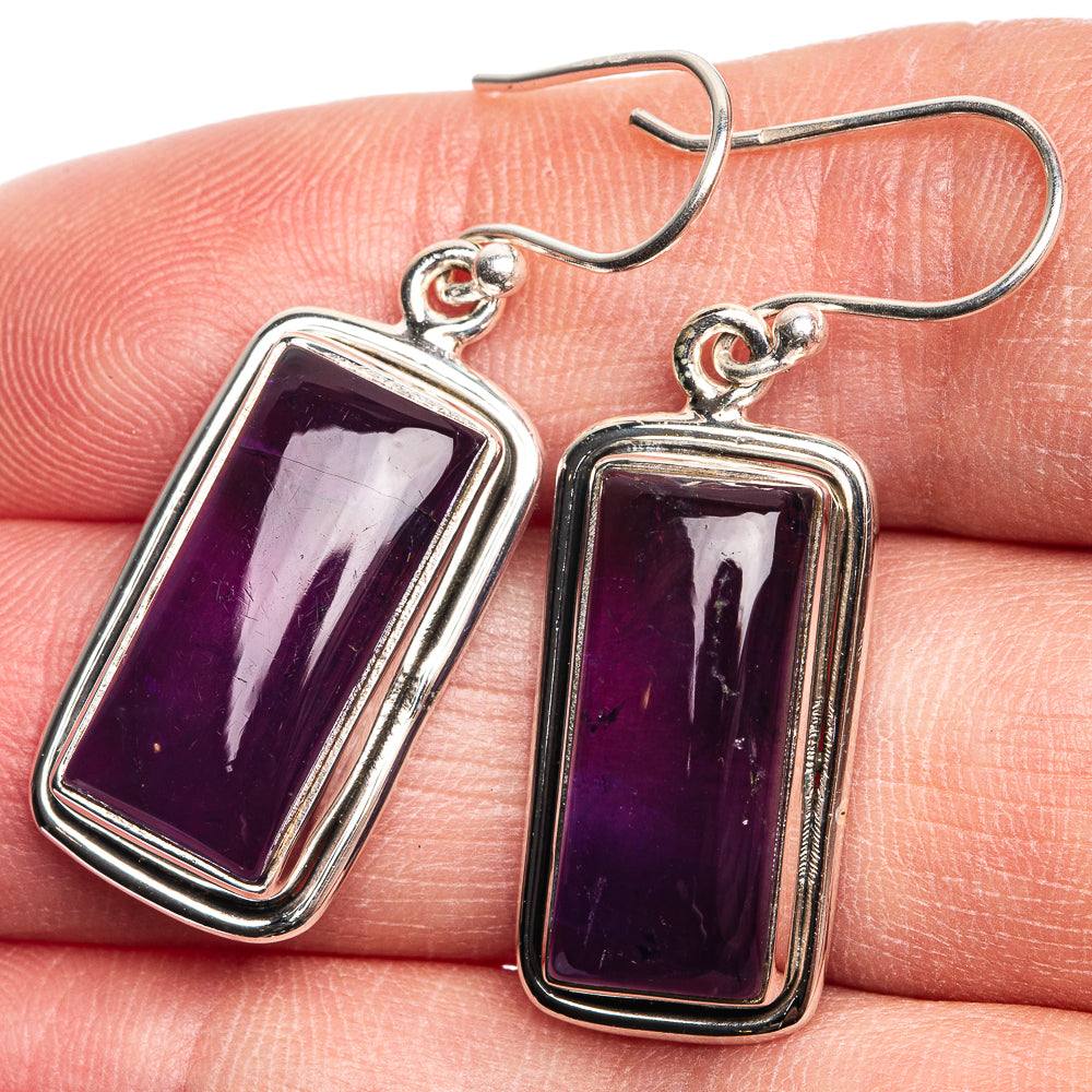 Amethyst Earrings 1 1/2" (925 Sterling Silver) E432690