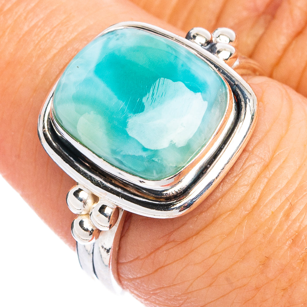 Rare Larimar Ring Size 7.5 (.925 Sterling Silver)