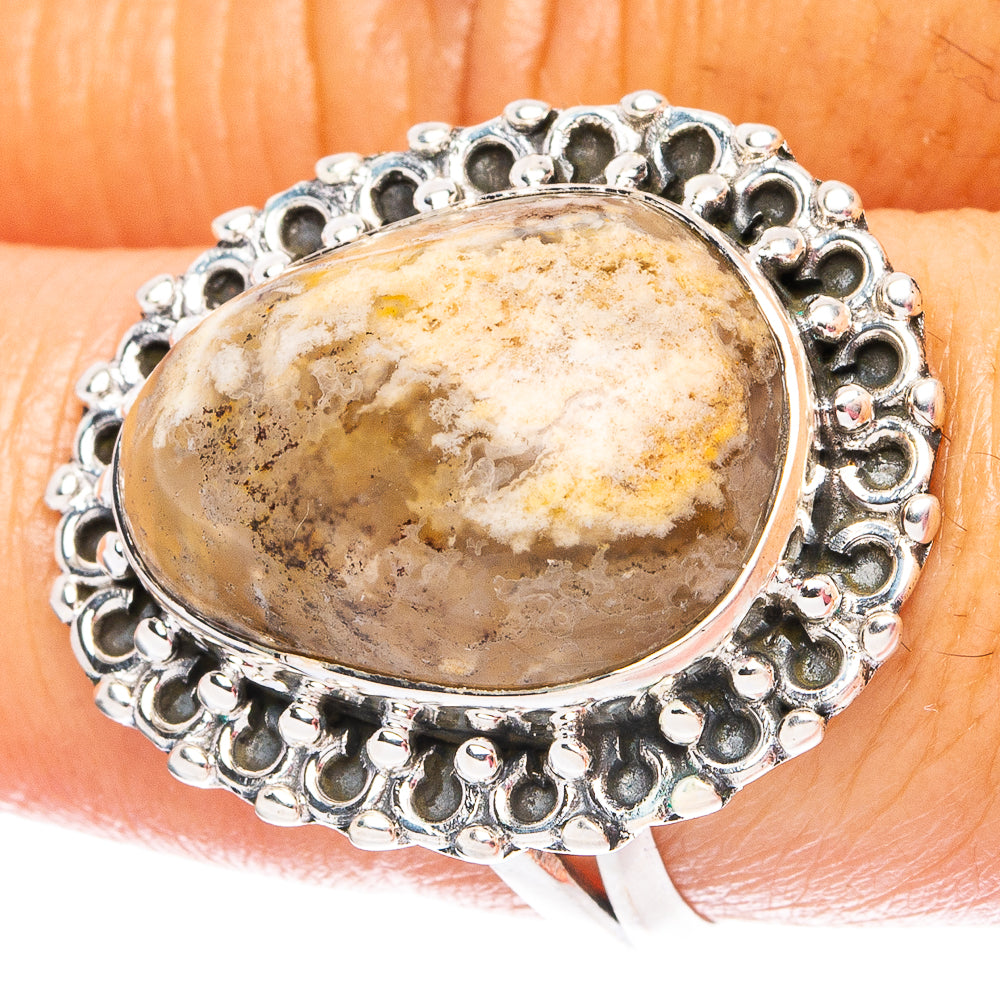 Plume Agate 925 Sterling Silver Ring Size 8.5 (925 Sterling Silver) R6151