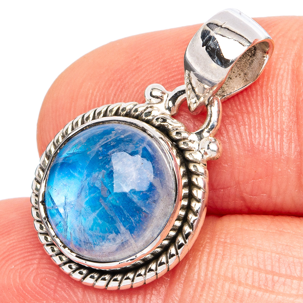 Rainbow Moonstone Pendant 7/8" (925 Sterling Silver) P45087