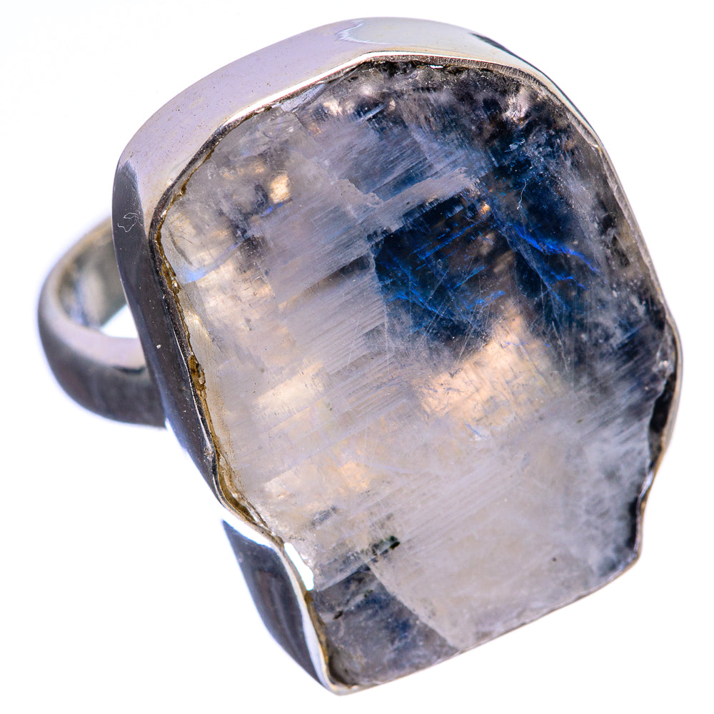 Rough Rainbow Moonstone Ring Size 8 (925 Sterling Silver) R142975