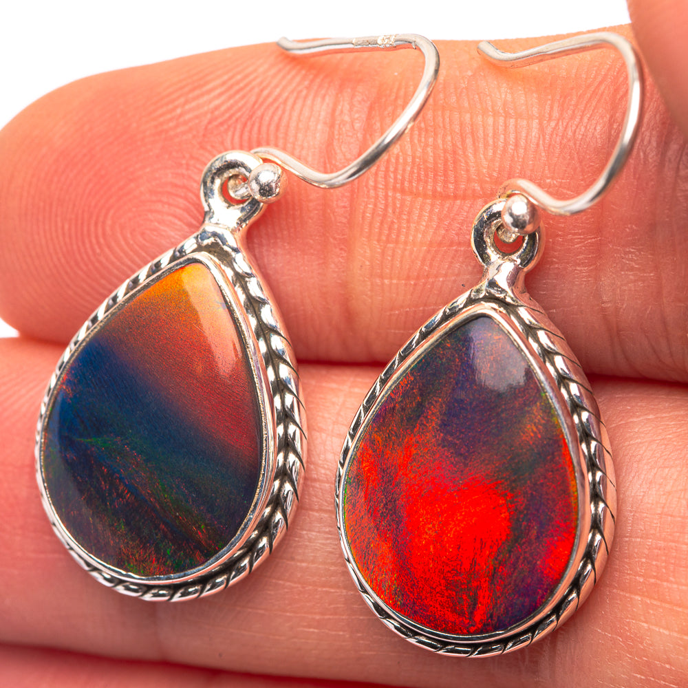 Aura Opal Earrings 1 3/8" (925 Sterling Silver) E432238