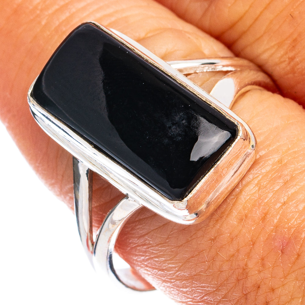 Black Onyx Ring Size 9.75 (925 Sterling Silver) R8507
